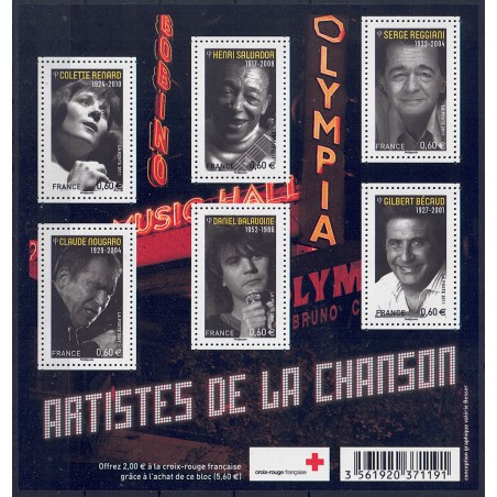 FRANCIA 2011 Cantanti famosi BF MNH**