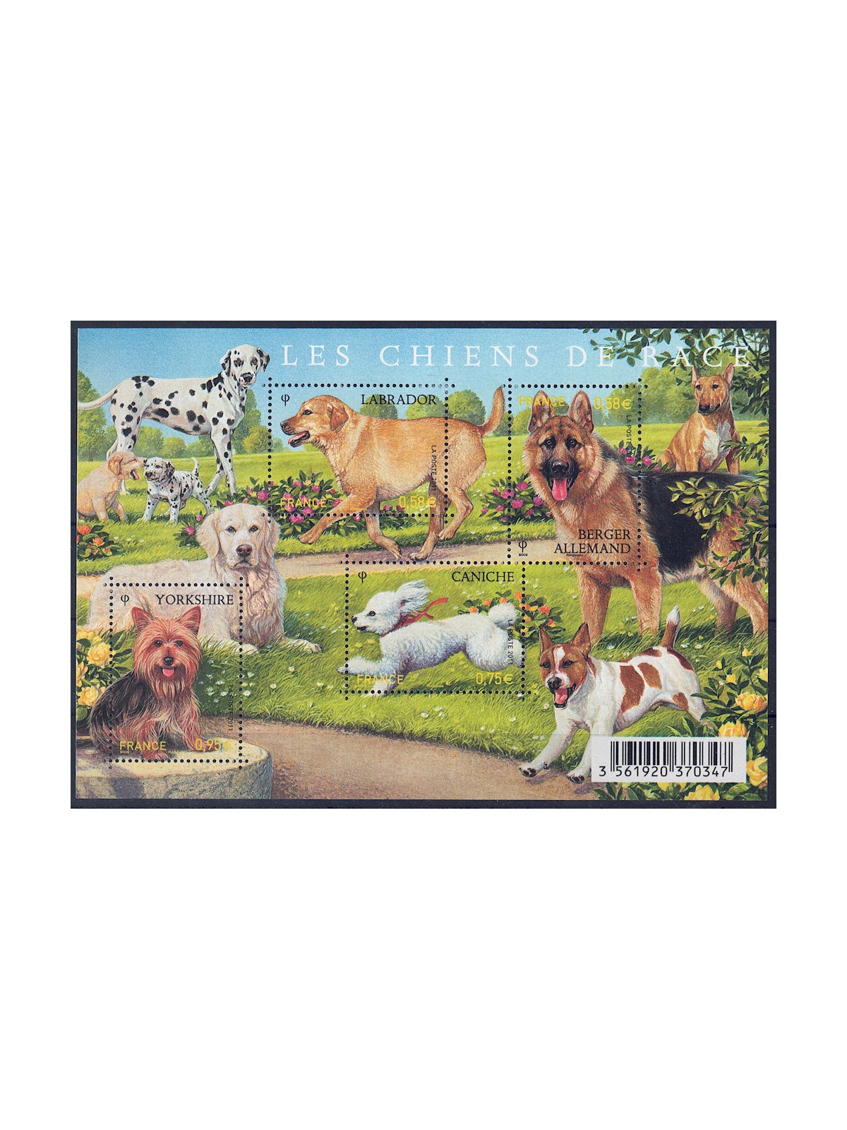 FRANCIA 2011 Cani di razza BF MNH**