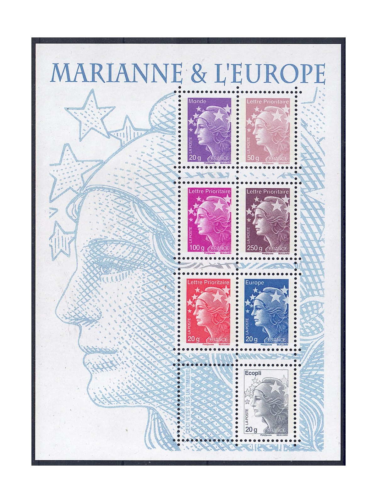FRANCE 2011 Marianne and Europe s/s MNH**