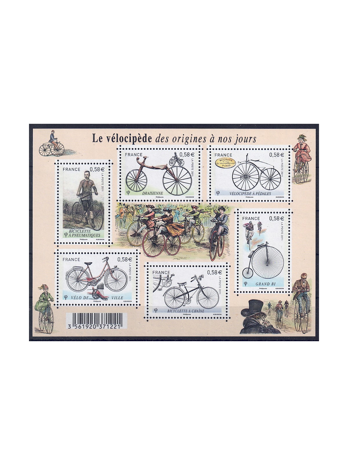 FRANCIA 2011 Storia della Bicicletta BF MNH**