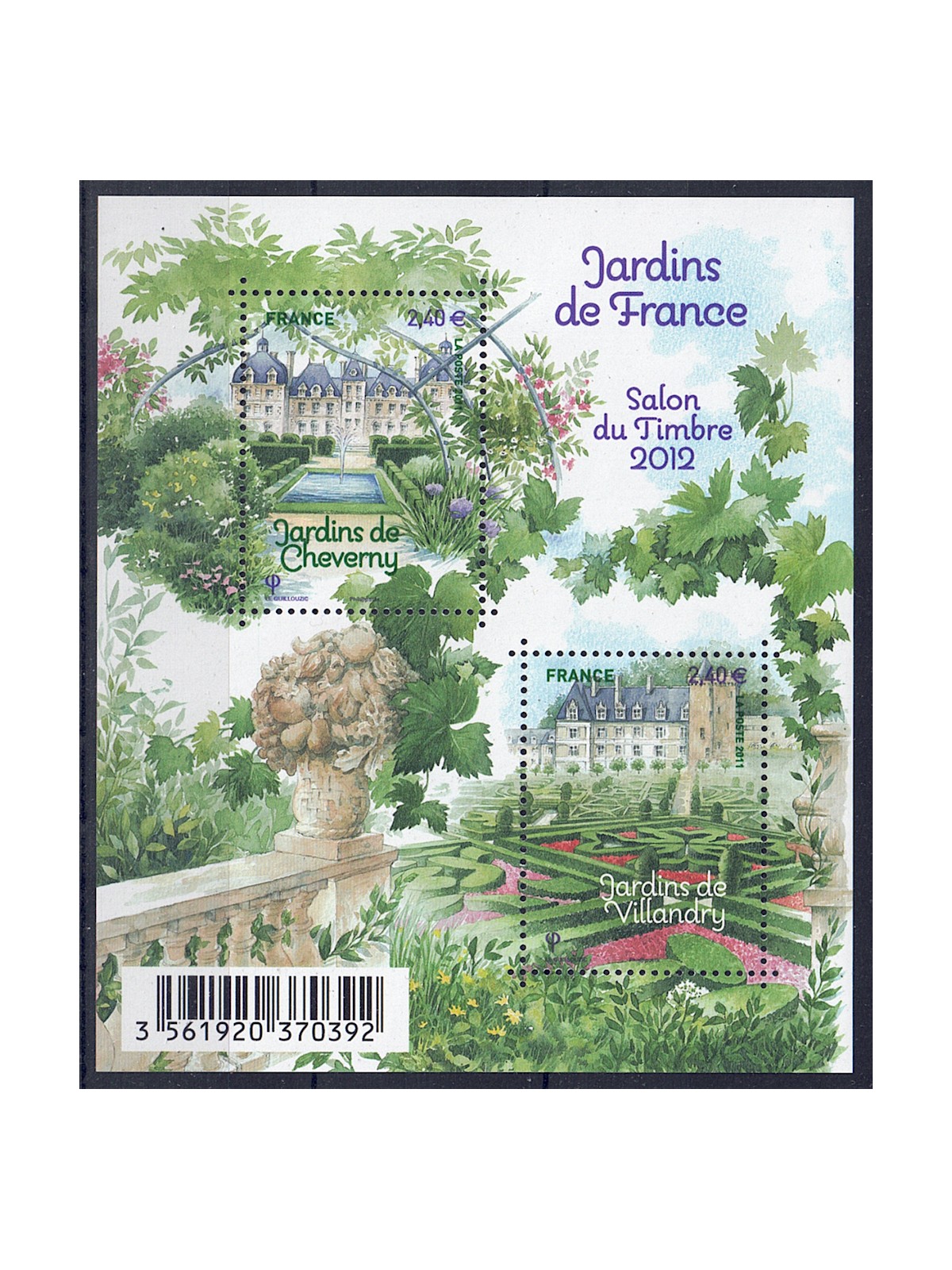 FRANCIA 2011 Giardini di Francia (9ª serie) BF MNH**