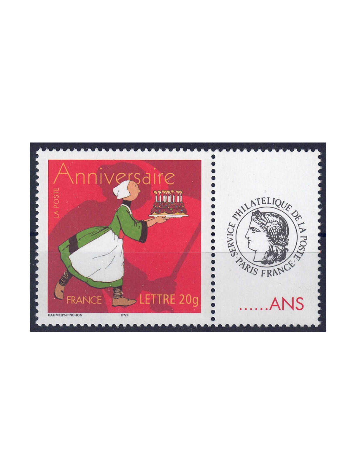 FRANCE 2005 Greetings Stamp (with tab) MNH**