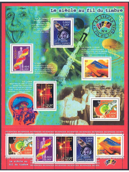 FRANCIA 2001 Il XX secolo (Le Scienze) BF MNH**