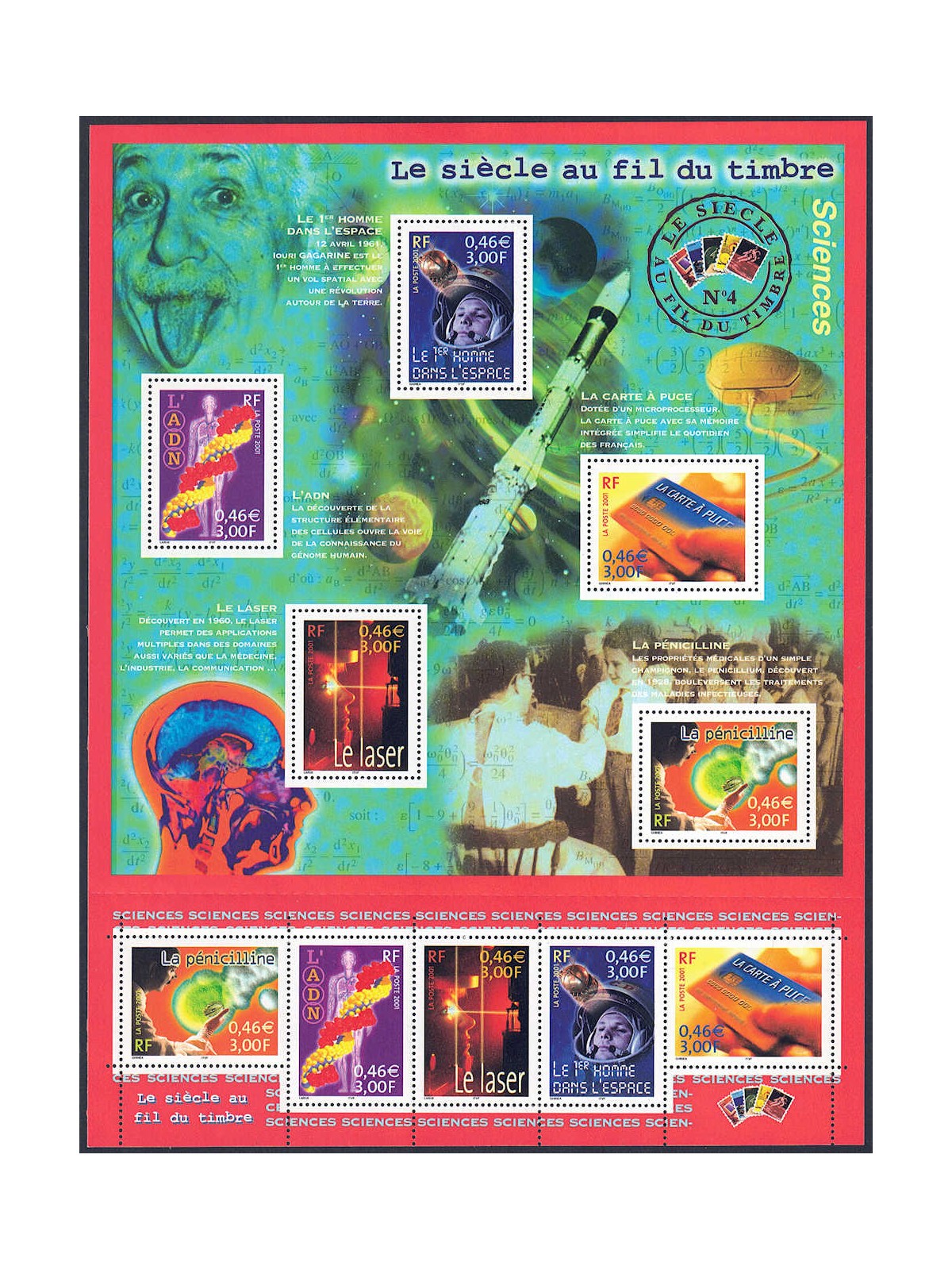 FRANCIA 2001 Il XX secolo (Le Scienze) BF MNH**