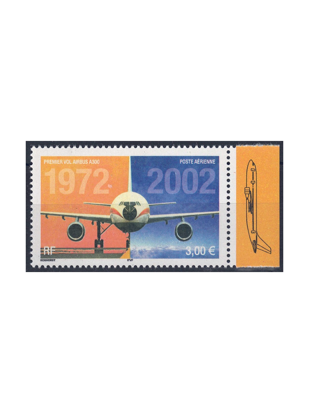 FRANCE 2002 Airbus A300 (airmail) from m/s MNH**