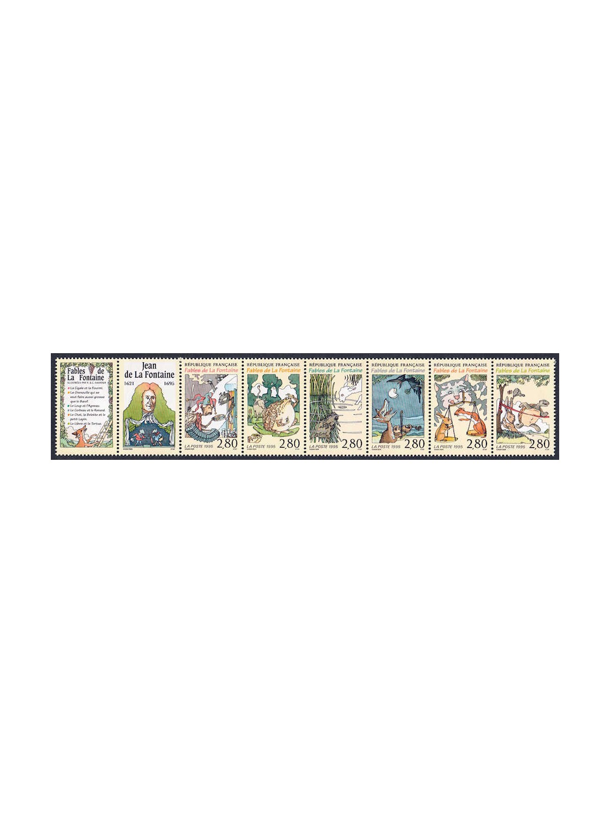 FRANCIA 1995 Jean de la Fontaine 6v MNH**