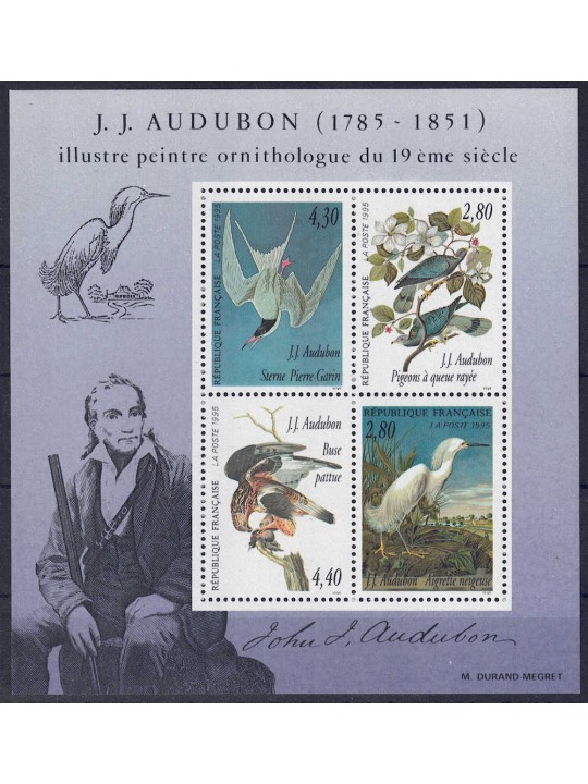 FRANCIA 1995 Arti decorative (Audubon) BF MNH**