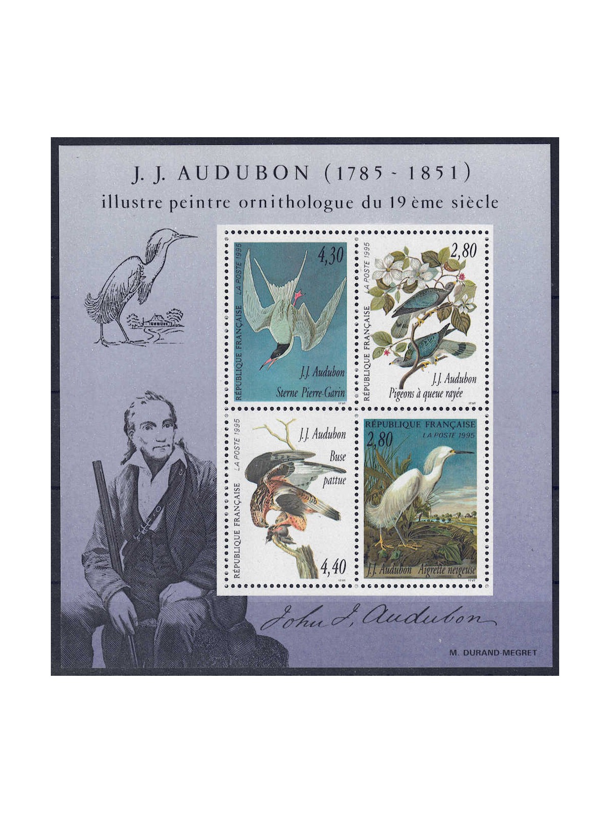 FRANCIA 1995 Arti decorative (Audubon) BF MNH**