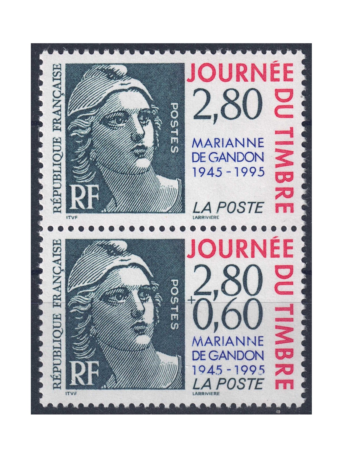 FRANCIA 1995 Giornata del francobollo 2v MNH**