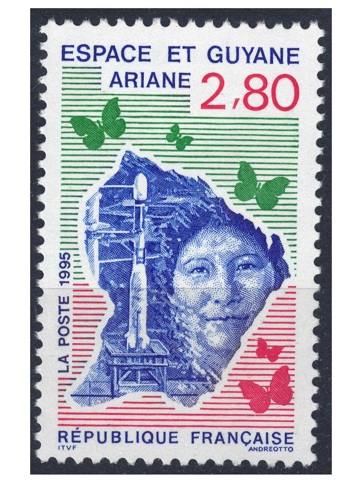 FRANCIA 1995 Satellite Ariane MNH**