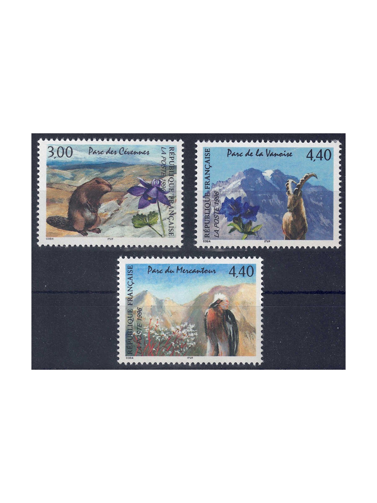 FRANCIA 1996 Natura in Francia (11ª serie) 3v MNH**
