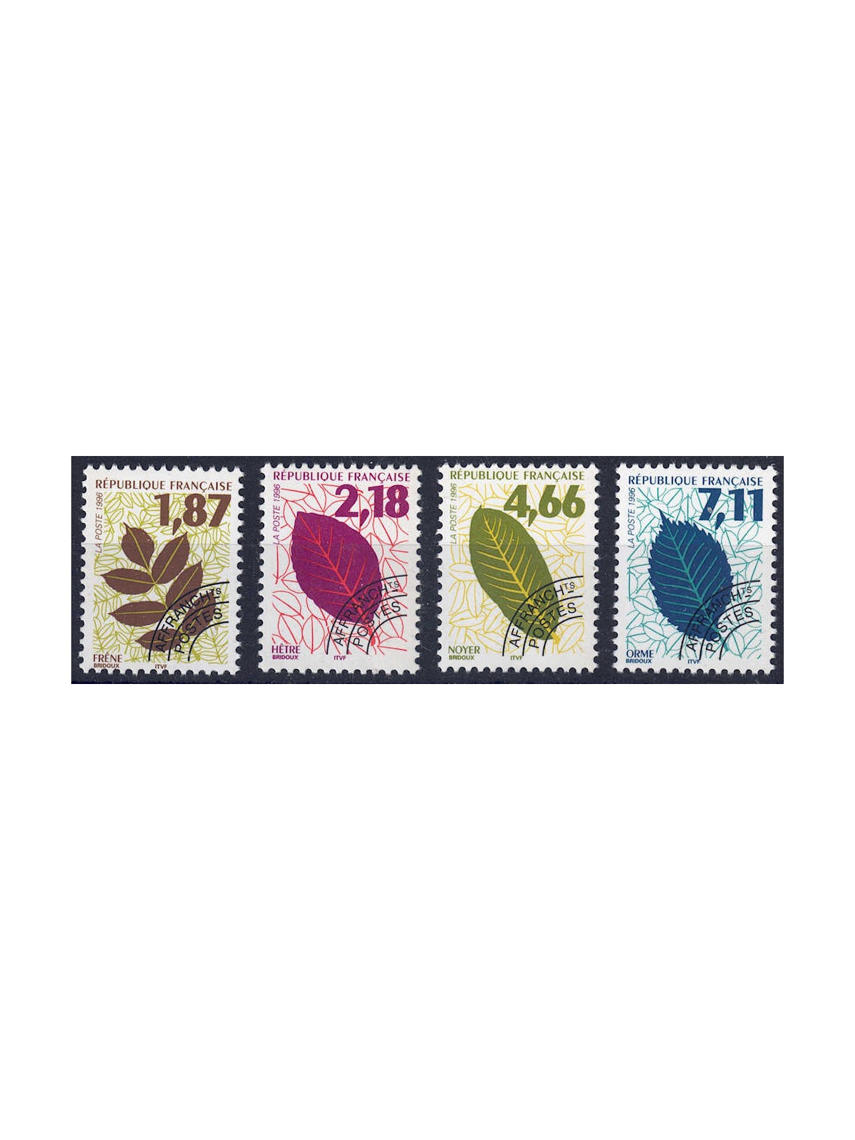 FRANCE 1996 Pre-cancelled (Tree leaves) 4v MNH**