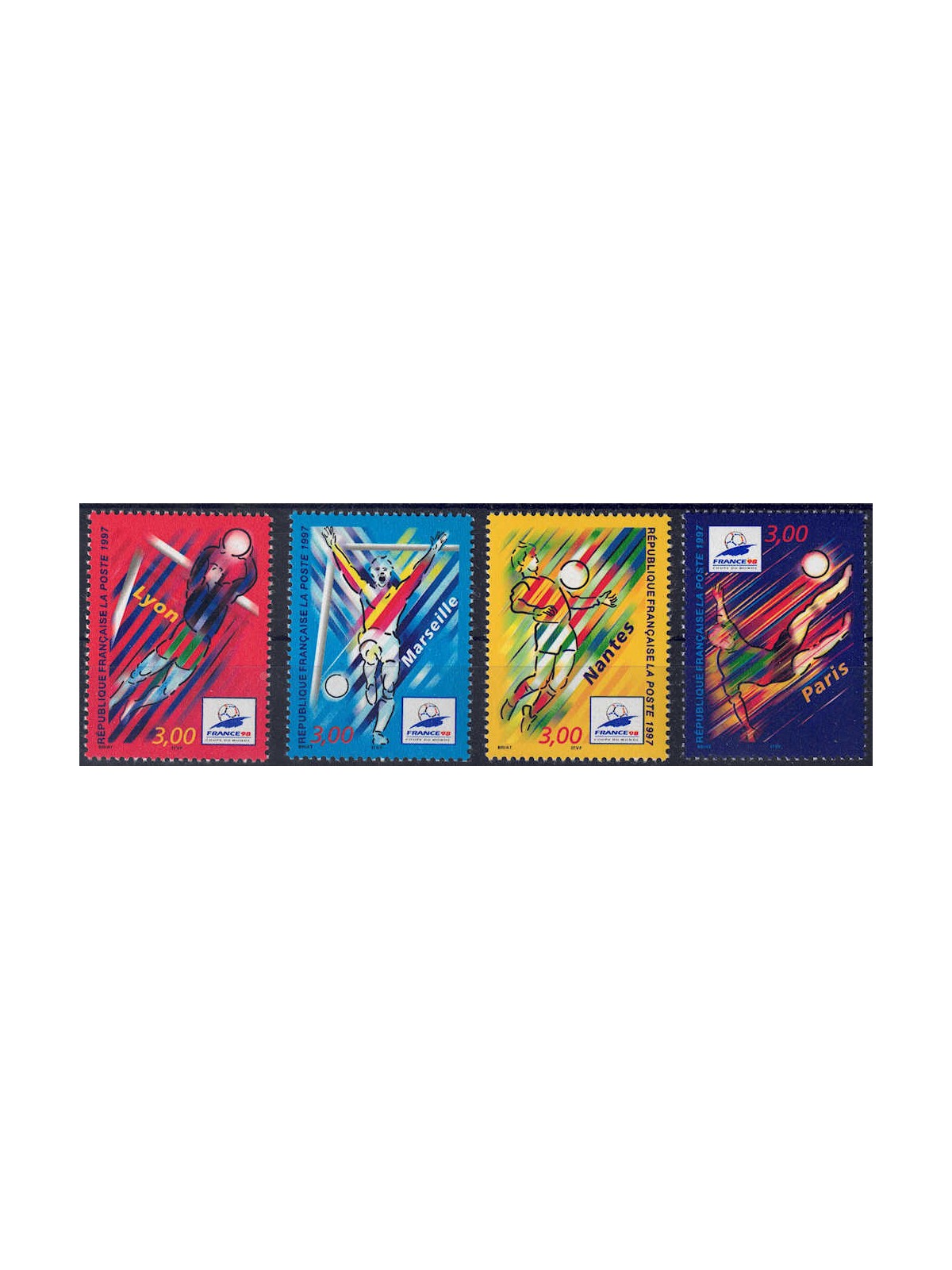FRANCE 1997 World Cup 4v MNH**