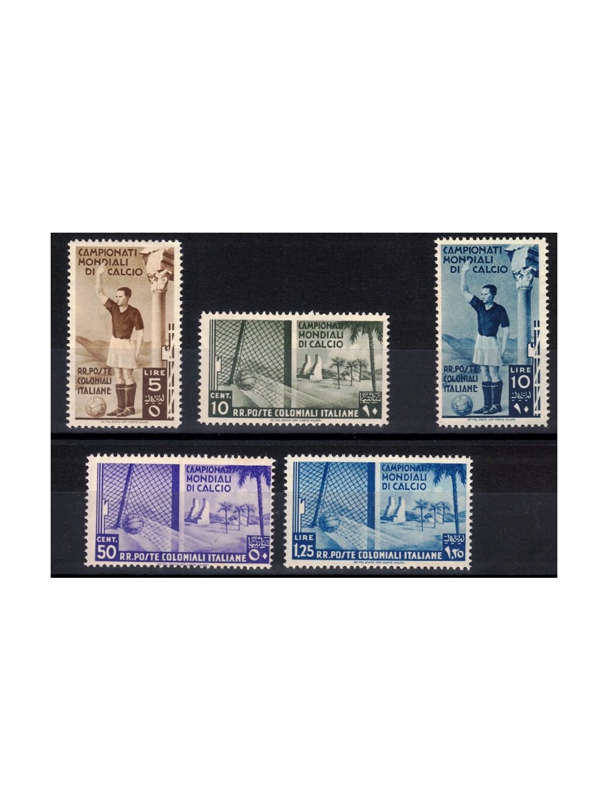 COLONIE EMISSIONI GENERALI 1934 Campionati di calcio 5v MNH**