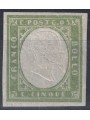 ITALIA REGNO 1861 Matraire (5c verde giallo) MH*