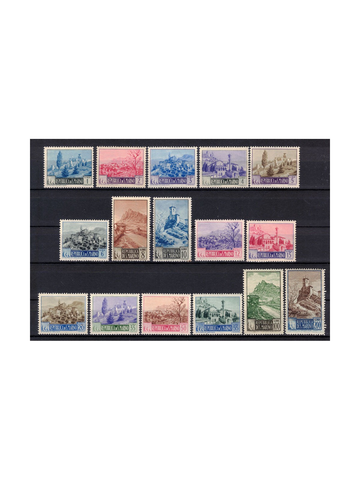 SAN MARINO 1949-50 Paesaggi 16v MNH**
