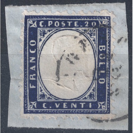 ITALIA REGNO 1862 Vittorio Emanuele II 20c indaco us