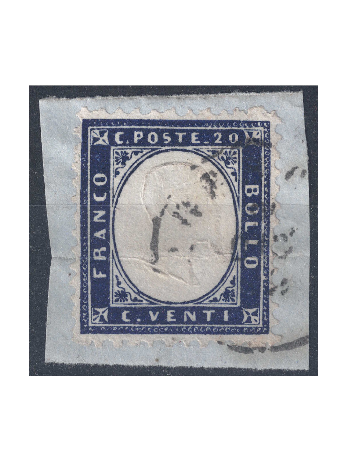 ITALIA REGNO 1862 Vittorio Emanuele II 20c indaco us