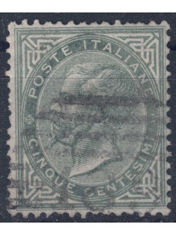 ITALY KINGDOM 1863 De La Rue 5c green grey (London) us