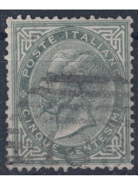 ITALY KINGDOM 1863 De La Rue 5c green grey (London) us