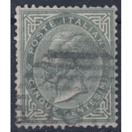 ITALIA REGNO 1863 De La Rue 5c verde grigio (Londra) us