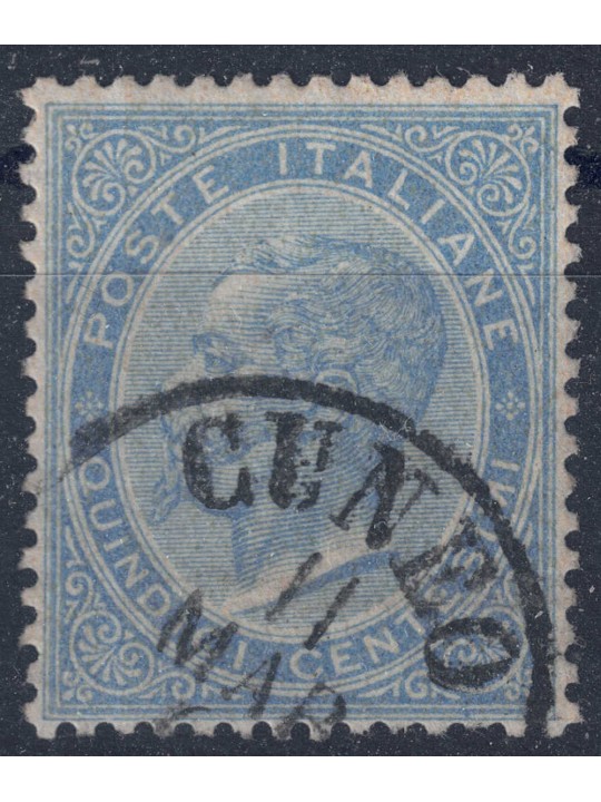 ITALIA REGNO 1863 De La Rue 15c celeste (Londra) us