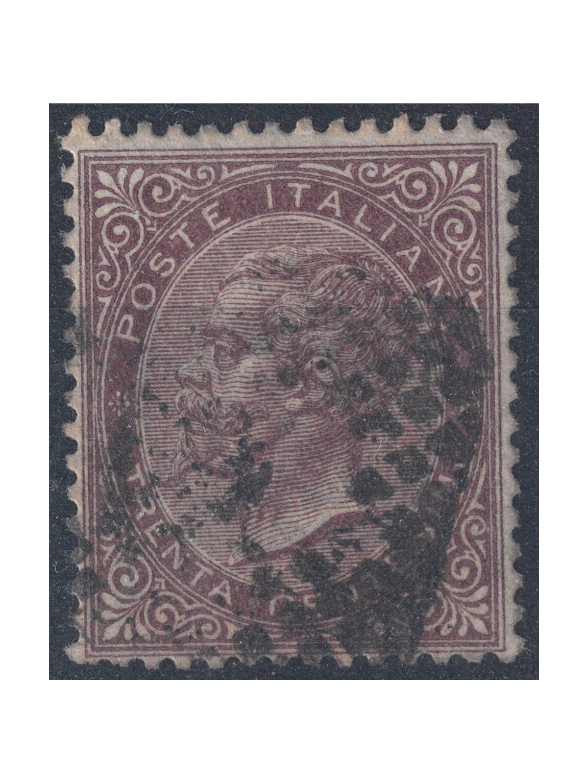 ITALIA REGNO 1863 De La Rue 30c bruno (Londra) us