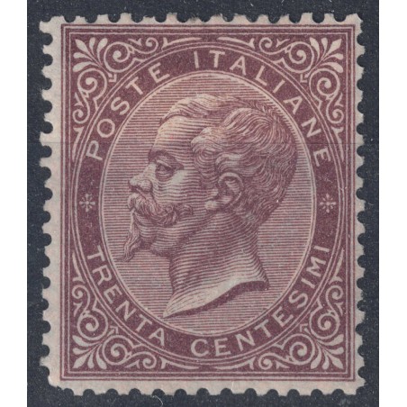 ITALY KINGDOM 1865 De La Rue 30c brown (Turin) MH*