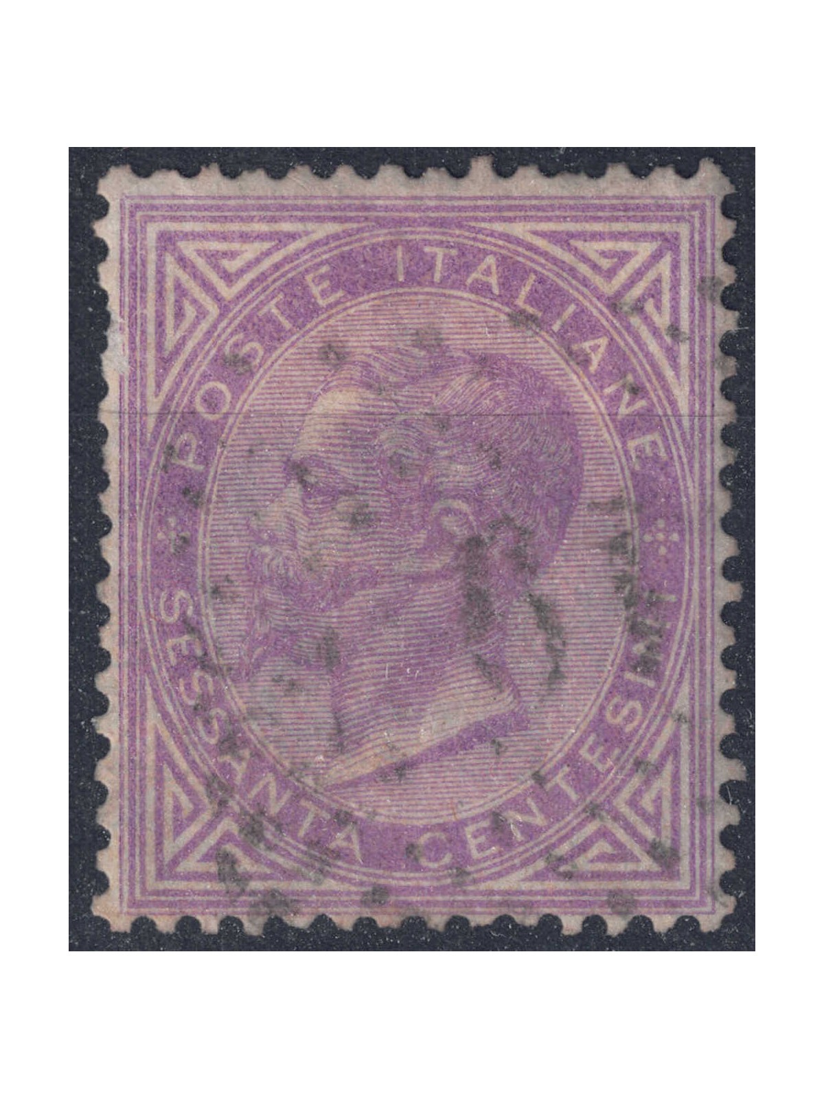 ITALIA REGNO 1863 De La Rue 60c lilla (Londra) us