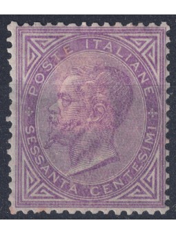 ITALIA REGNO 1863 De La Rue 60c lilla (Londra) MH*
