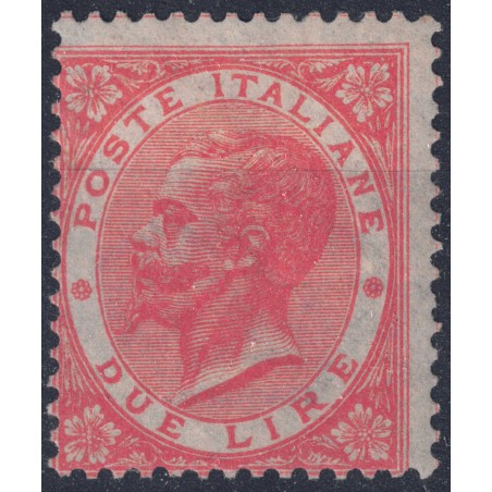 ITALY KINGDOM 1865 De La Rue 2£ vermilion (Turin) MH*