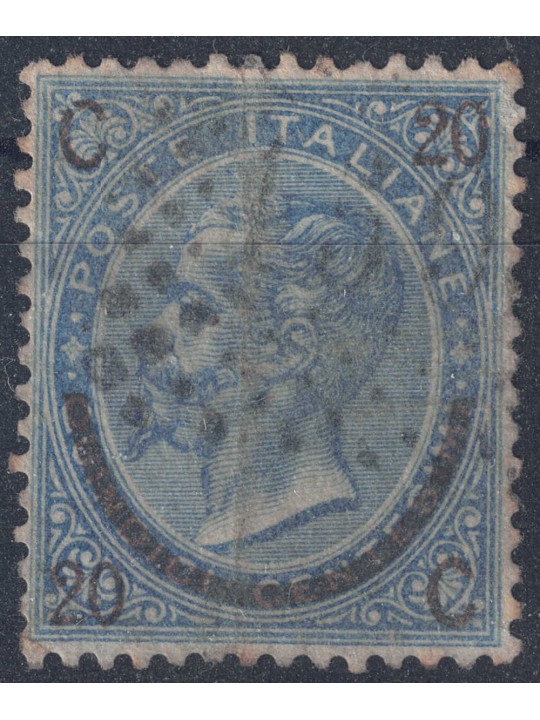 ITALIA REGNO 1865 Provvisorio 20c su 15c 2° tipo us