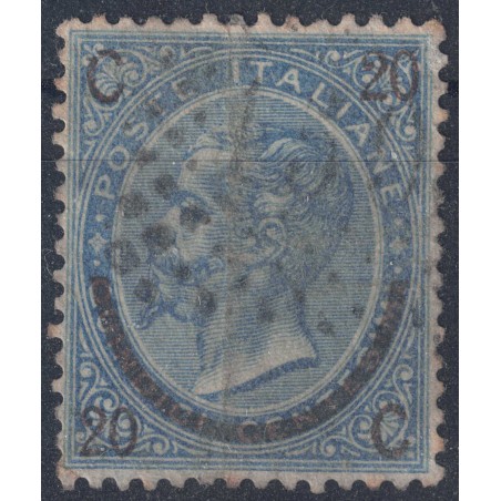ITALY KINGDOM 1865 Provisional 20c on 15c 2nd type us