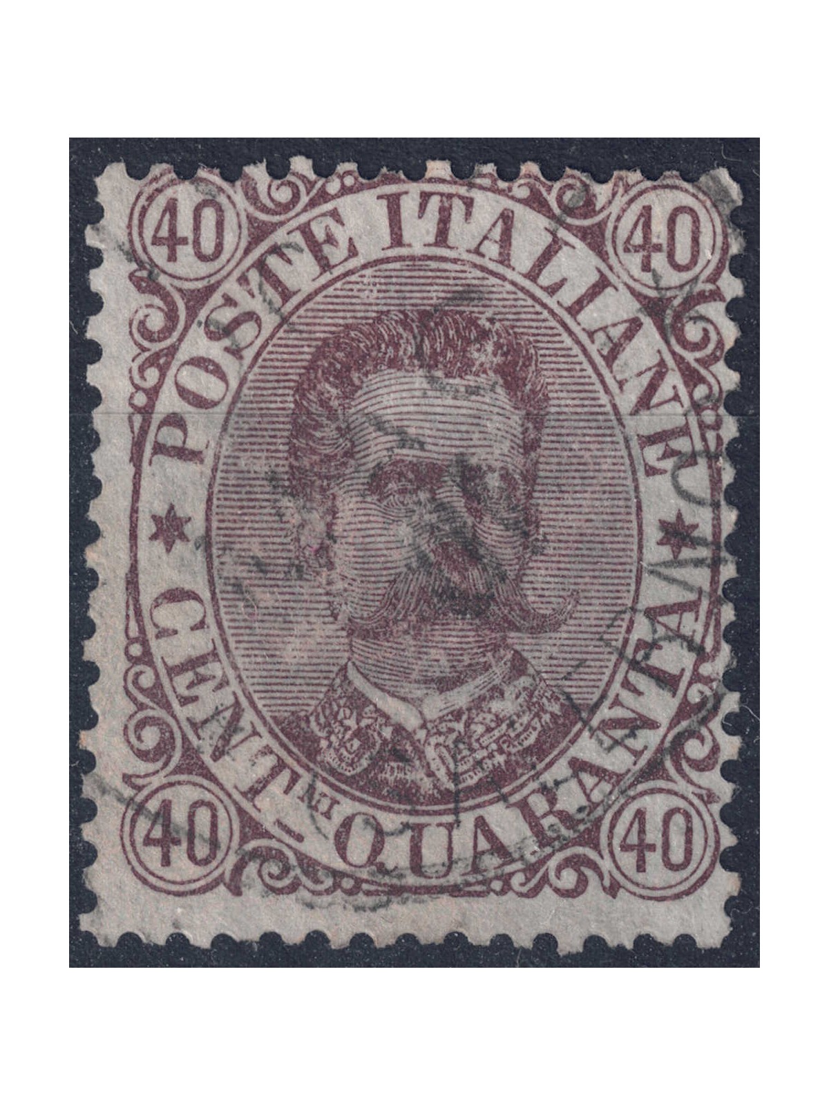 ITALIA REGNO 1889 Umbero I 40c bruno us