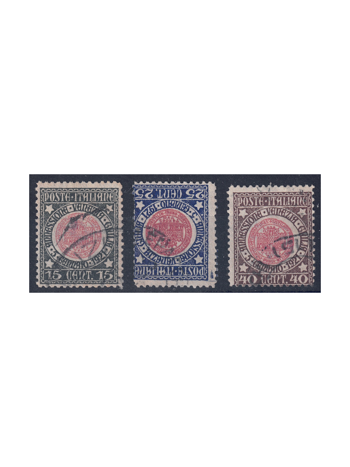 KINGDOM OF ITALY 1921 Annexation of Venezia Giulia 3v us