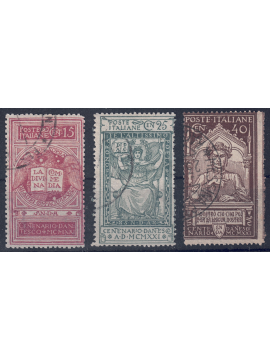 ITALY KINGDOM 1921 Dante Alighieri 3v us