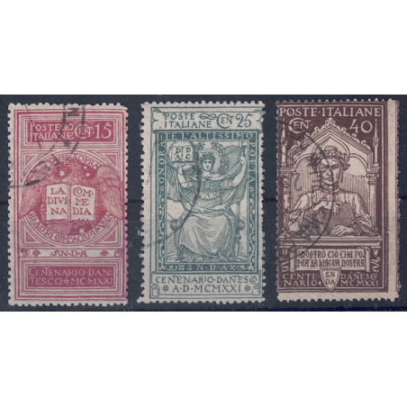 ITALY KINGDOM 1921 Dante Alighieri 3v us
