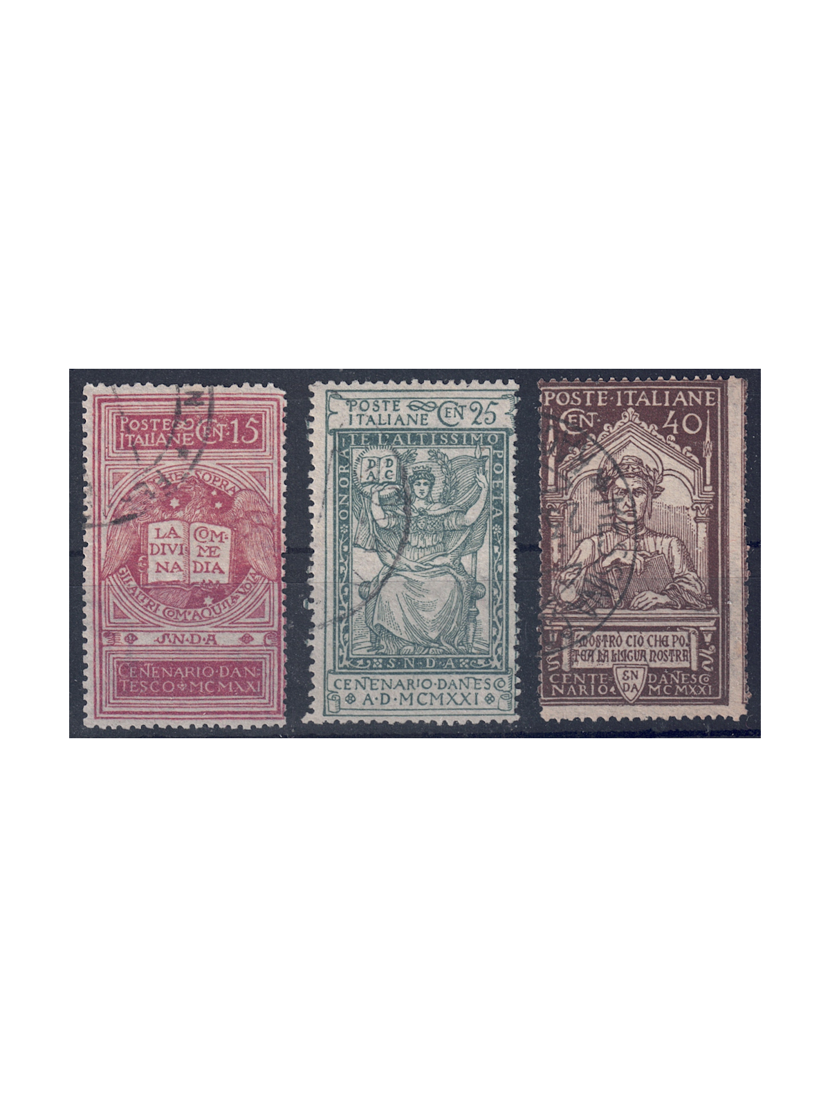 ITALIA REGNO 1921 Dante Alighieri 3v us