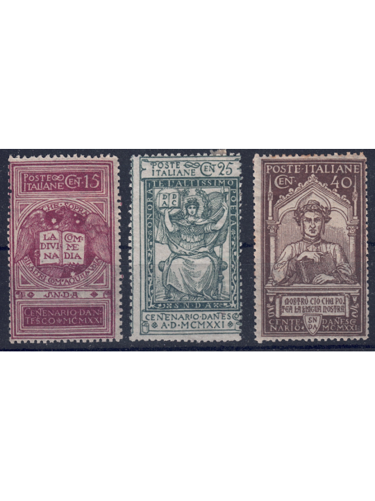 ITALY KINGDOM 1921 Dante Alighieri 3v MH*