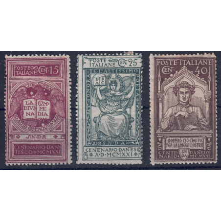 ITALY KINGDOM 1921 Dante Alighieri 3v MH*