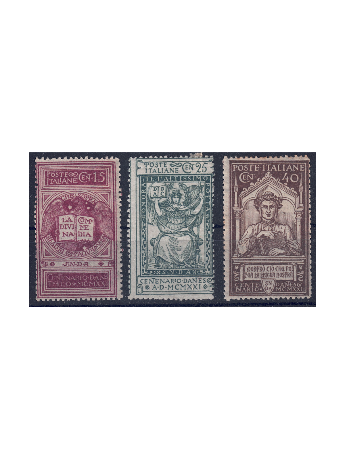 ITALY KINGDOM 1921 Dante Alighieri 3v MH*