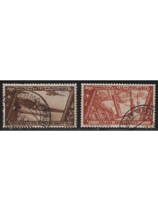 ITALY KINGDOM 1932 Tenth anniversary march on Rome (airmail) 2v us