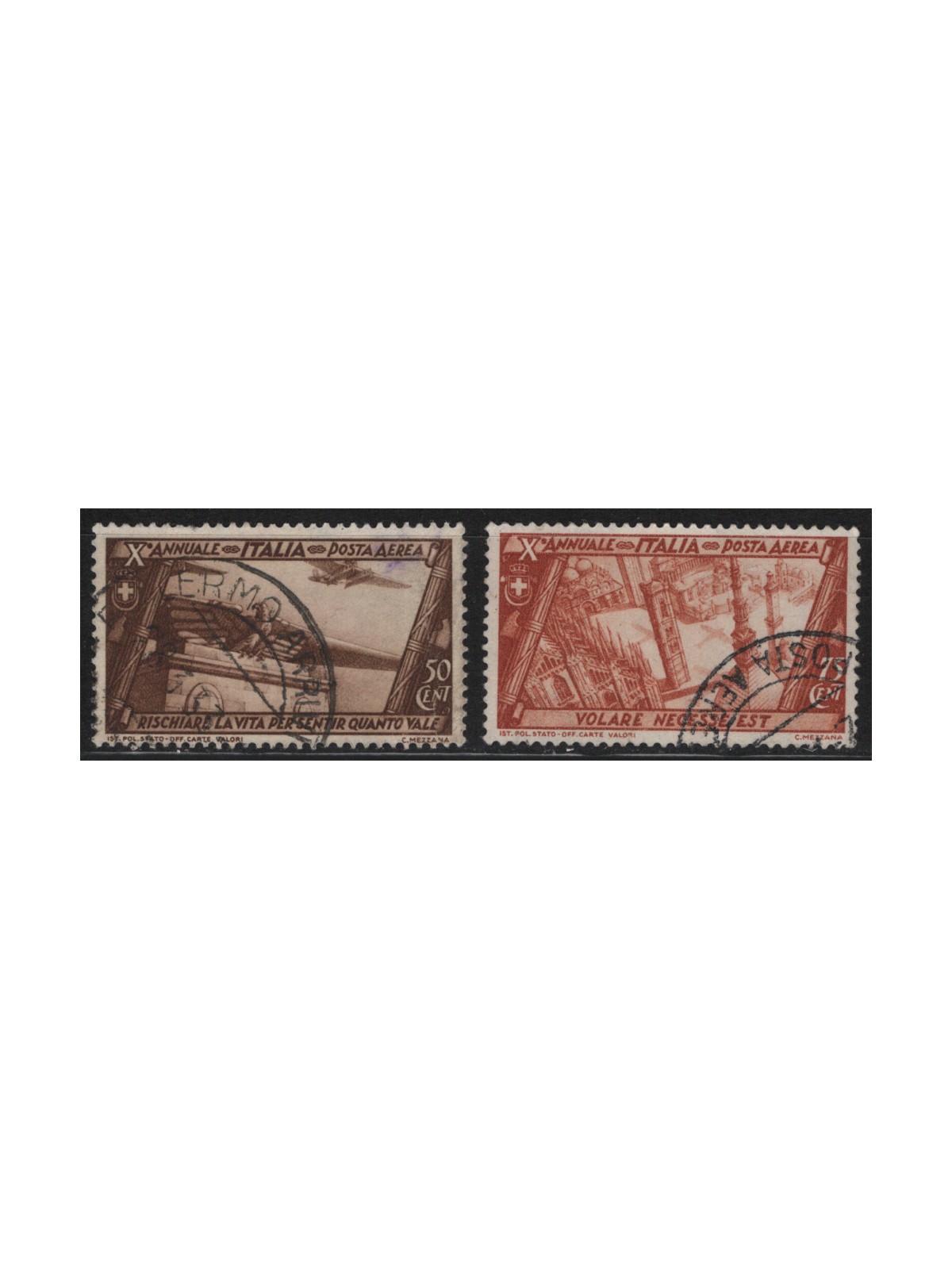 ITALIA REGNO 1932 Decennale marcia su Roma (posta aerea) 2v us