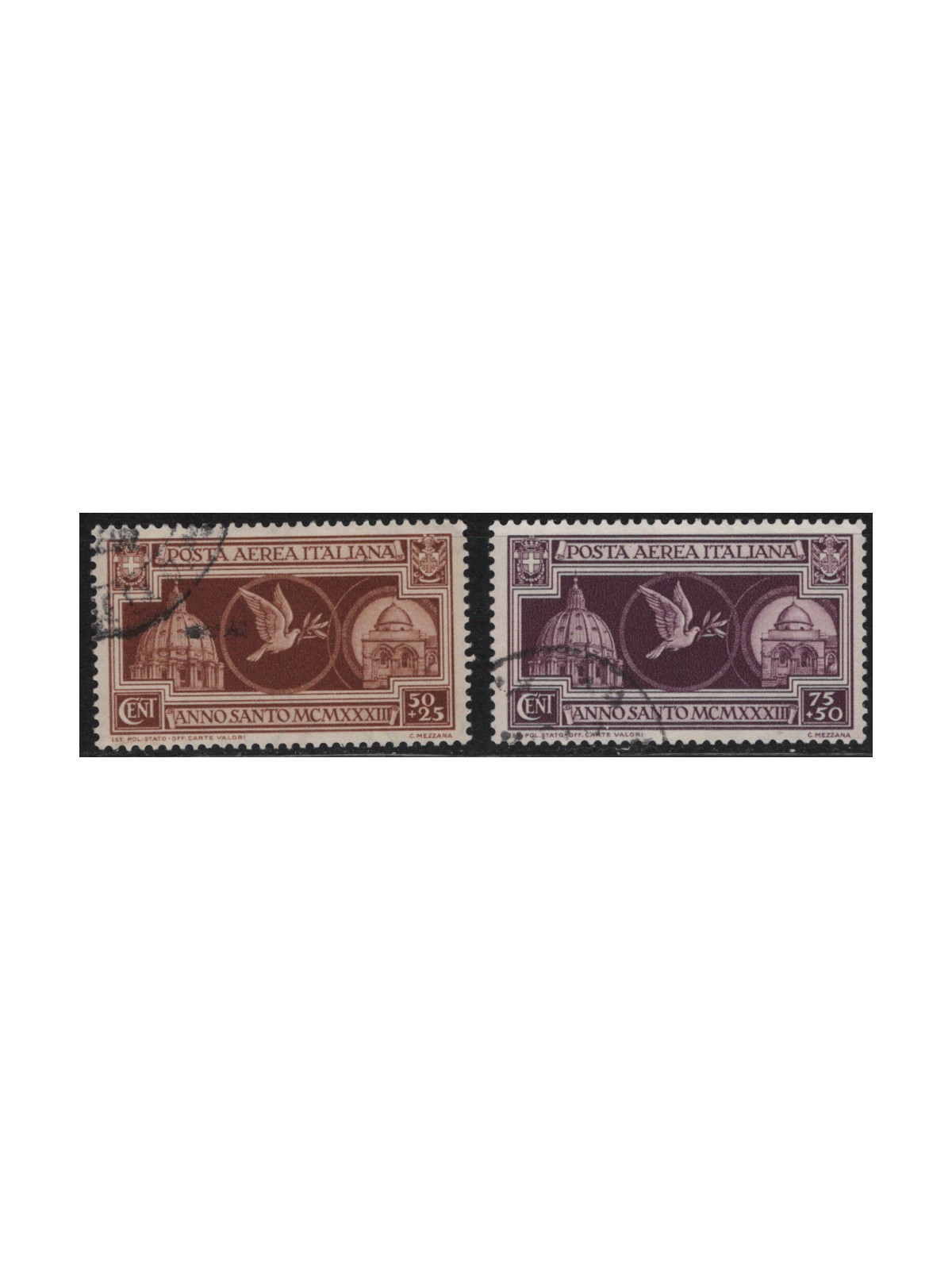 ITALY KINGDOM 1933 Holy Year (airmail) 2v us