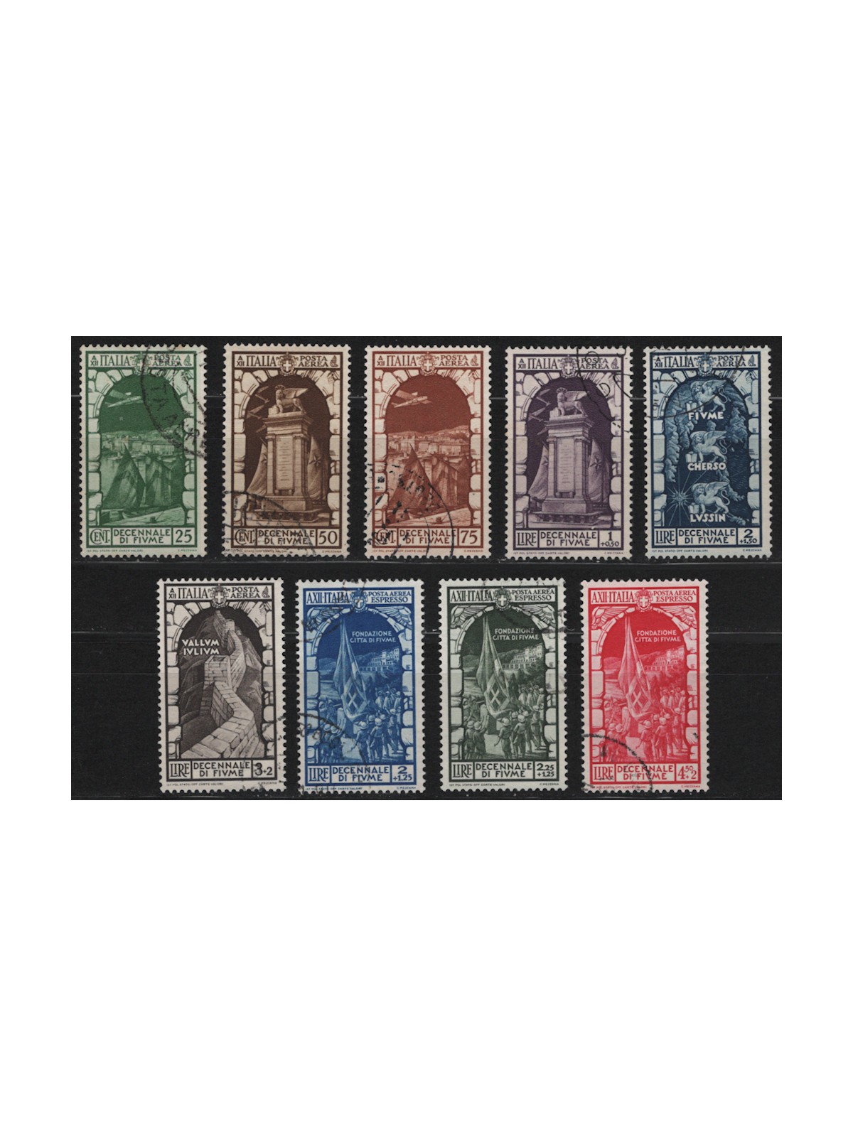 ITALY KINGDOM 1934 Annexation of Fiume (airmail) 9v us