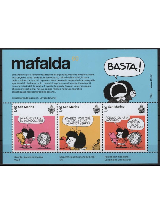 SAN MARINO 2024 Mafalda’s 60th birthday s/s MNH**