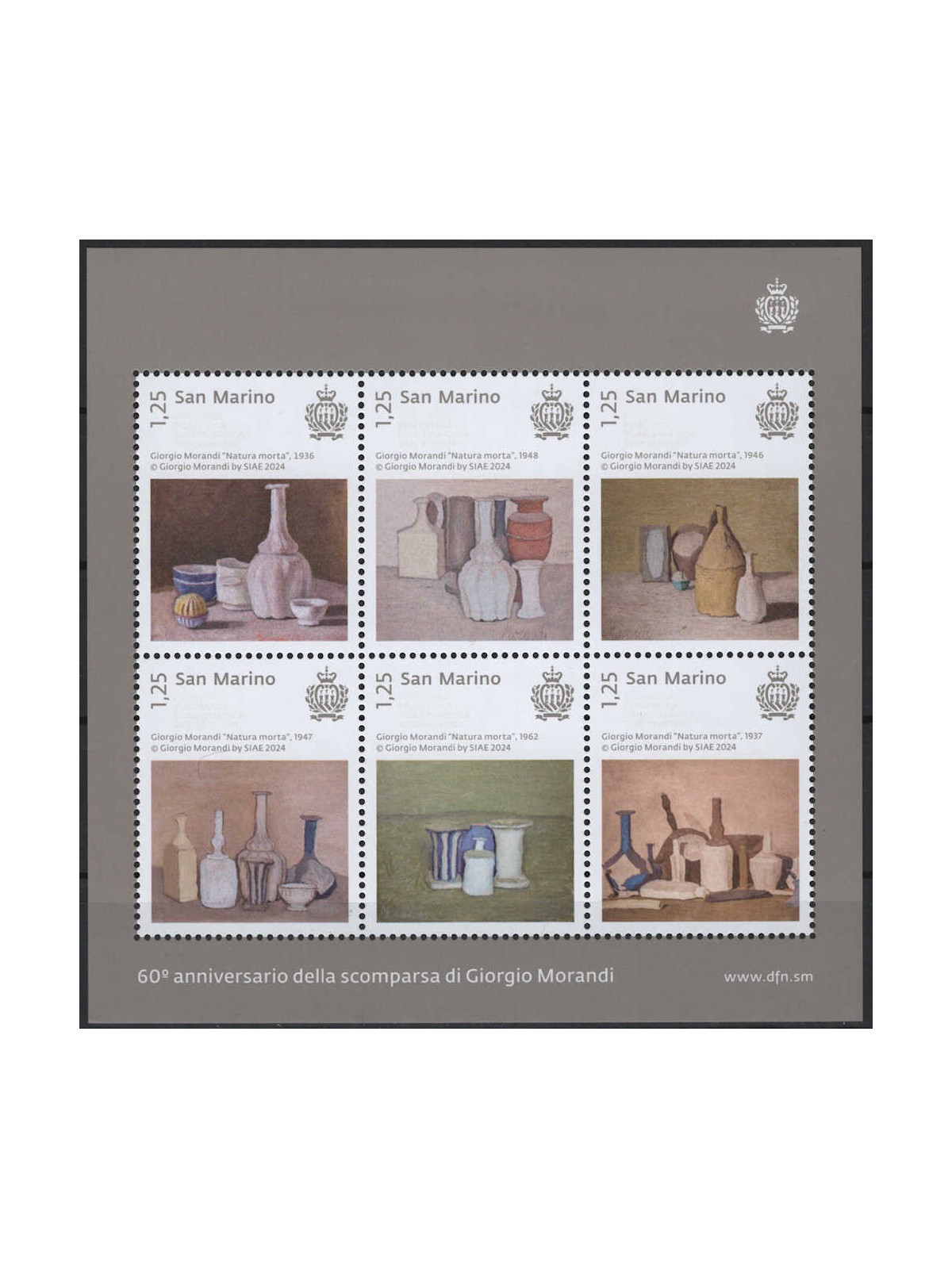 SAN MARINO 2024 Giorgio Morandi BF MNH**
