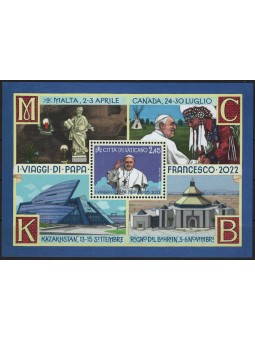 VATICANO 2023 Viaggi del Papa BF MNH**