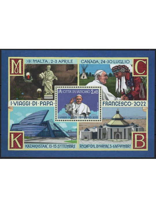 VATICAN 2023 The Pope’s Trips s/s MNH**