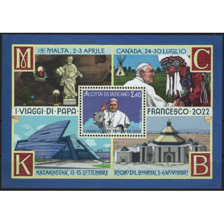 VATICAN 2023 The Pope’s Trips s/s MNH**